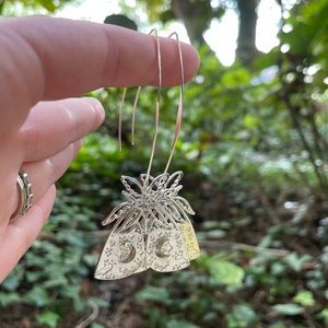 Silver Moth Earrings